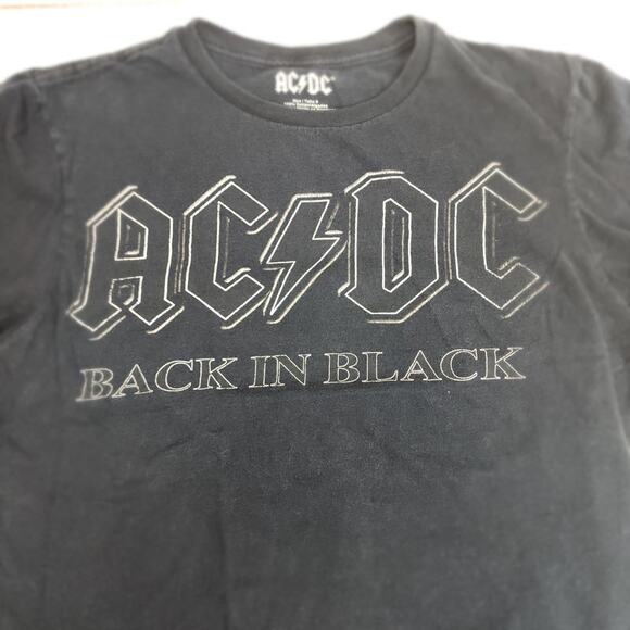 AC/DC Back In Black Album Rock Band Black Short Sleeve T-Shirt Men's Size S - Picture 2 of 4
